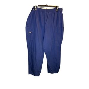 Cherokee Workwear Navy Blue Cargo Scrub Pants Size XL Polyester Cotton Blend